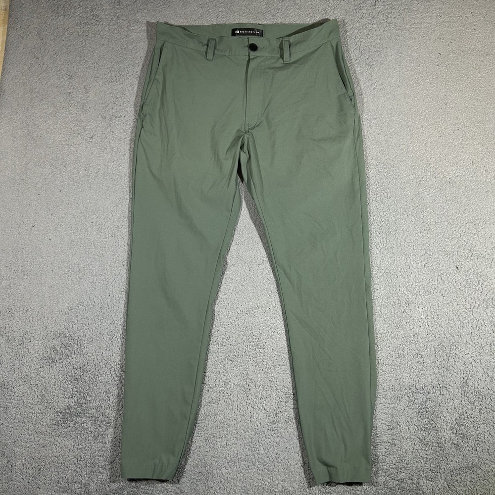 TravisMathew Open To Close Tech Pants Men's 32 Green Golf Performance #3958